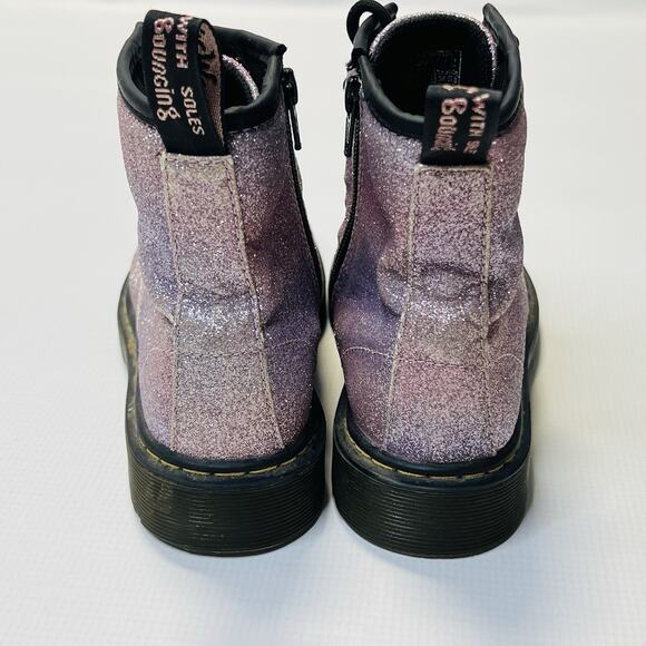 Dr Martens Delaney Glitter Combat Boots Purple Womens Sz 5 Mens Size 4 - Picture 10 of 12